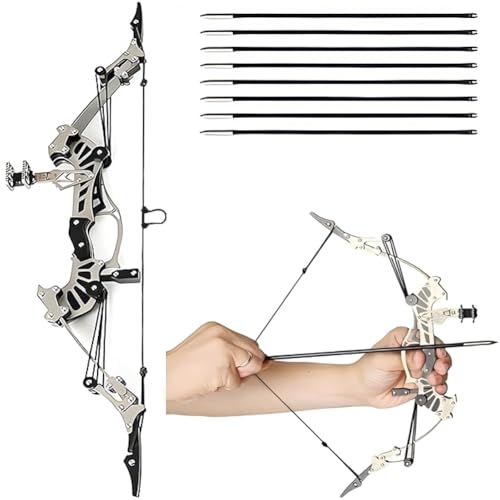 Compound Bow and Arrow Set, Right/Left Handed for Target Shooting Hunting Games Archery Bow Set Gift (Type-B 16.5'')