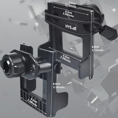 Image of HYS Mount Holder for Handheld Radio w /17mm (0.67inch) Rotate Ball Hole 2-Way Radio Mount for Motorola, Kenwood & ICOM, Heavy Duty Walkie Talkie Clamp, No Drilling