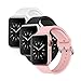 TALK WORKS Compatible with Apple Watch Band - 38mm / 40mm / 41mm - Silicone 3-Pack (Black, White, Pink) - Adjustable, Comfort Fit Silicone Strap for Everyday Active Style - Strong Strap Closure, One Size, (14064)