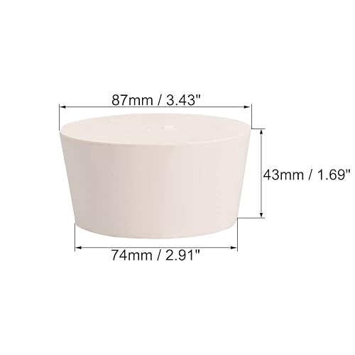 Miniatura 5 de uxcell Tapón de goma sólida en forma cónica blanca para el tapón de tubo de laboratorio tamaño 14