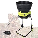 Elektrischer Laubmulcher Aktenvernichter mit Rädern, 8000 U/min Häcksler, Gartenreinigungswerkzeug, Kompostiermaschine, inklusive Aufbewahrungstasche für einfache Wartung