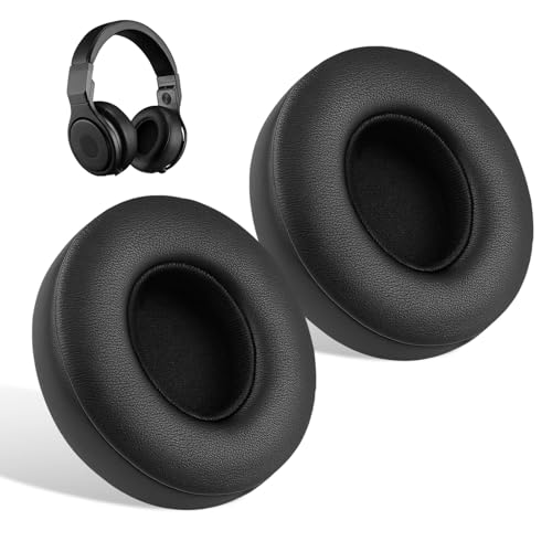 Replacement Ear Pads Compatible with Beats Solo 2 & Solo 3 Wireless Memory Foam Ear Cushions with Soft Protein Leather Easy to Install On-Ear Headphone Pads Black