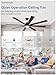 ZMISHIBO 72 inch Large Ceiling Fans with Lights and Remote, Indoor/Outdoor Black Modern Ceiling Fan for Kitchen Living Room Patio, 6 Speed Reversible Quiet DC Motor, 3 CCT, Dual Finish 8 Blades