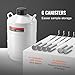 Happybuy 20L Liquid Nitrogen Tank, Aluminum Alloy LN2 Dewar with 6 Canisters, Carry Bag & Straps, Cryogenic Tank for Beauty Industry, Semen Preservation & Scientific Use