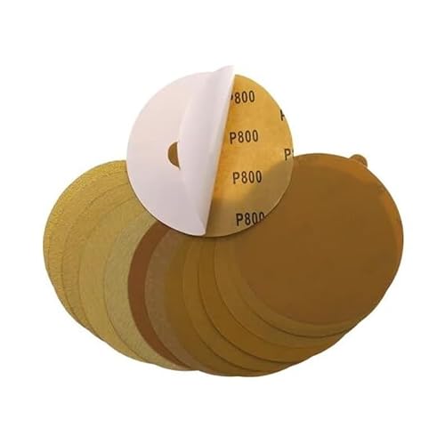 Image of 6 Inch 150mm Gold PSA/Adhesive Sanding Discs, Aluminium Oxide 60 to 1000 Grits, 20 Pcs for Polishing Grinding(120)