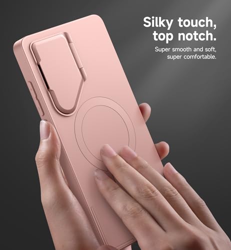 Image of SURITCH for Samsung Galaxy S25 Ultra Phone Case, Magnetic Protective Cover with Camera Cover & Adjustable Metal Kickstand for Galaxy S25 Ultra (2025)-Pink
