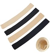  4Pcs Hat Size Reducer Elastic Band, Black and Khaki Hat Size Tape Fibre Bands Hat Sizer...