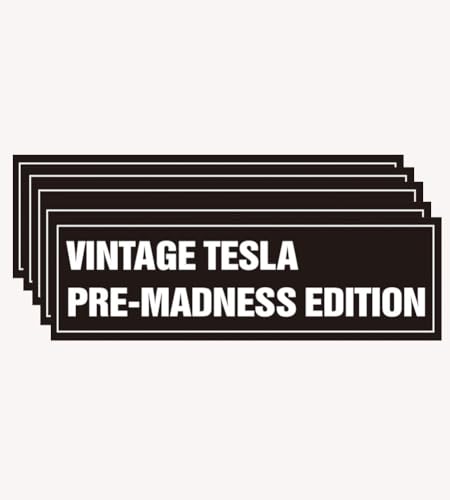 Image of 5 PCS Vintage Tesla Bumper Sticker, Vintage Tesla Sticker, Elon Bumper Sticker, Tesla Decal Waterproof Easy to Remove, No Residue Leaves, Funny Decal