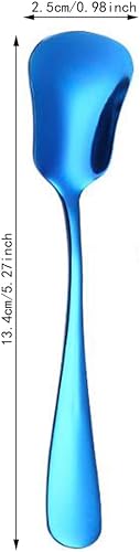 Miniatura 2 de Hoshen 3 cucharas de acero inoxidable para helado, cuchara de acero inoxidable de 5.3 pulgadas para té, azúcar, cuchara para revolver, perfecta para