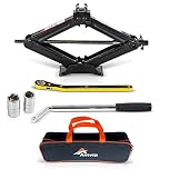 Car Jack Kit | Scissor Jack for Car 3 Ton (6,600 lbs) - Tire Jack Tool Kit | Portable, Ideal for SUV and Auto - Universal Emergency Kit with Lug Wrench | Heavy Duty Material