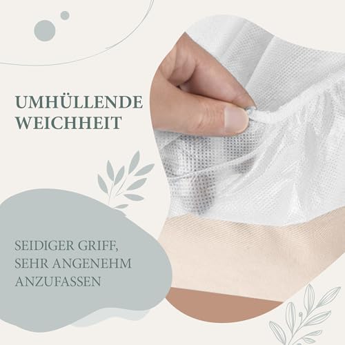 KIBERTIC - 100 Stück Einweg Bettlaken Verstellbar 95x220cm, Kosmetikliege Bezug, Massageliege Auflage, Einweg Vliesstoff für SPA, Tattoo, Massagesalon, Kosmetikstudio Zubehör, Liegen Unterlage