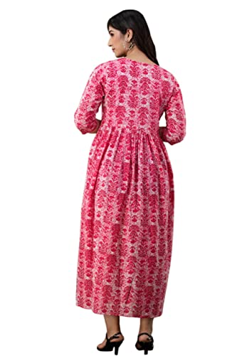 Anuom-Womens-Printed-Cotton-Maternity-Kurti-Gown-for-Women