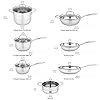 Amazon Basics Stainless Steel Cookware 11-Piece Set, Oven Safe, Pots and Pans, Induction-Ready, Even Heating, Easy to Clean, Heavy Duty, Silver #4