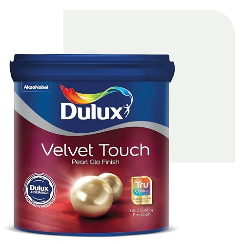 Image of Dulux Velvet Touch Pearl GLO Interior Emulsion Paint (20L, White on White) - Luxurious soft-sheen wall paint, highly durable, washable, rich, intense colors, with 6-year warranty