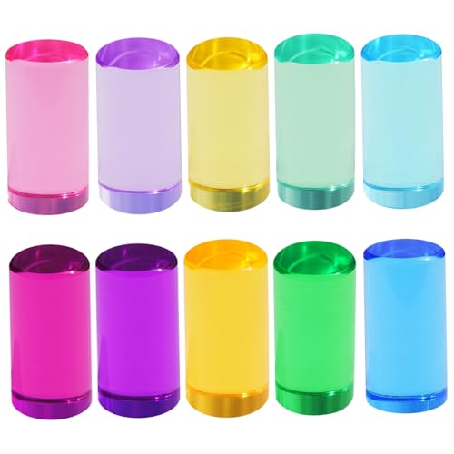 Blocs acryliques pour les tout-petits : 10 pièces cylindres violets 2 pouces