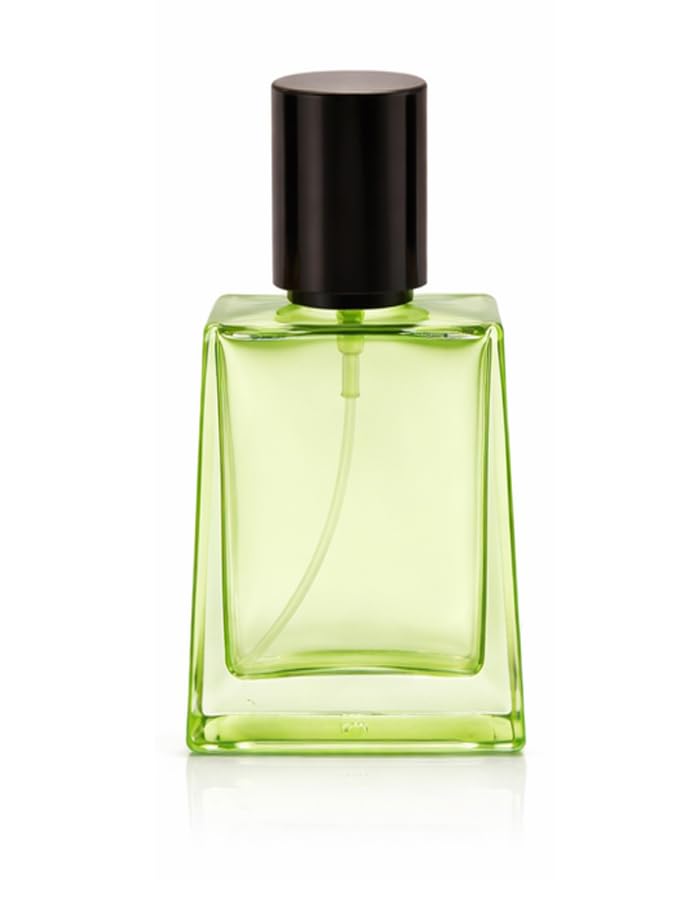 Image of Hunky Dory 30ml Empty Glass Perfume Bottles Set of 6 | Refillable Square Fragrance Spray Bottles with Black Caps