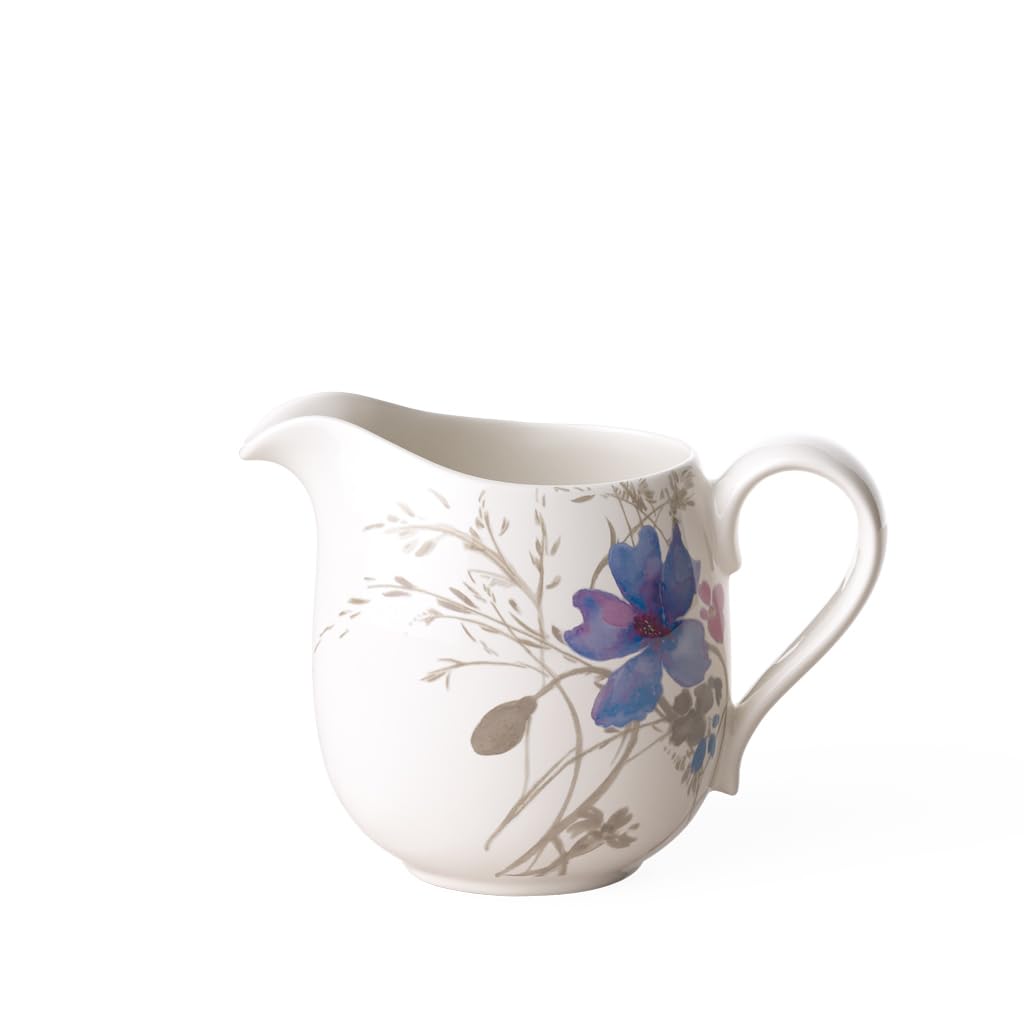 Mariefleur Gris Basic Milk Jug, 300 ml, Premium Porcelain, White/Multicoloured, Grey