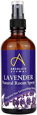 Absolute Aromas Natural Lavender Room Spray with Pure Lavender Essential Oil 100ml - A Light, Crisp and Calming Aroma - 100% Pure, Natural, Vegan, Undiluted and Cruelty-Free