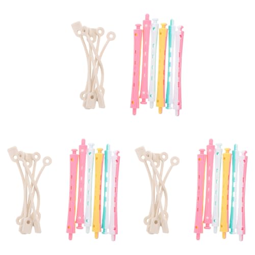 LALADEFIEE 18 Bigodini Permanenti per Capelli Lunghi - 0,35 Pollici / 0,9 Cm Bigodini Arricciacapelli in Plastica - Ferri per Onde Fredde, Arricciacapelli per Lo Styling Dei Capelli, Strumento per