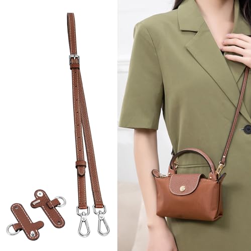 Image of Leather Purse Straps for Longchamp Conversion Kit, Leather Handbag Crossbody Shoulder Strap Adjustable for Women