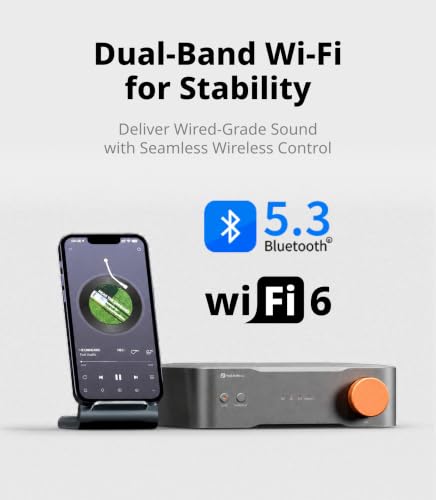 Image of Fosi Audio S3 HiFi Music Streamer DAC Preamp, AK4493SEQ DAC Wi-Fi 6 Bluetooth 5.3, Digital Transport with XLR Balanced /Optical /Sub Out /HDMI eARC, AirPlay 2 Spotify Connect Tidal, 5-Band EQ