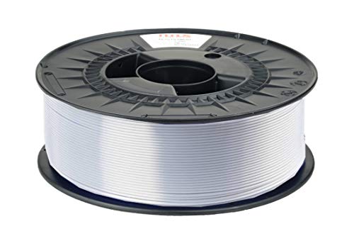 NuNus PLA Filament 1,75mm Made in Europe Premium Qualität in verschiedenen Farben 1Kg Rolle PLA 1,75mm für 3D Drucker, 3D Stift alle gängigen 3D Druckern (Silk Silber 1 Kg)