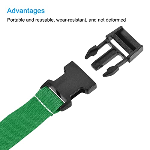 Image of MECCANIXITY Utility Strap with Buckle 1x20 Inch Polyester Quick Release Adjustable Belt for Travel Outdoor Bag Luggage Packing (Green)