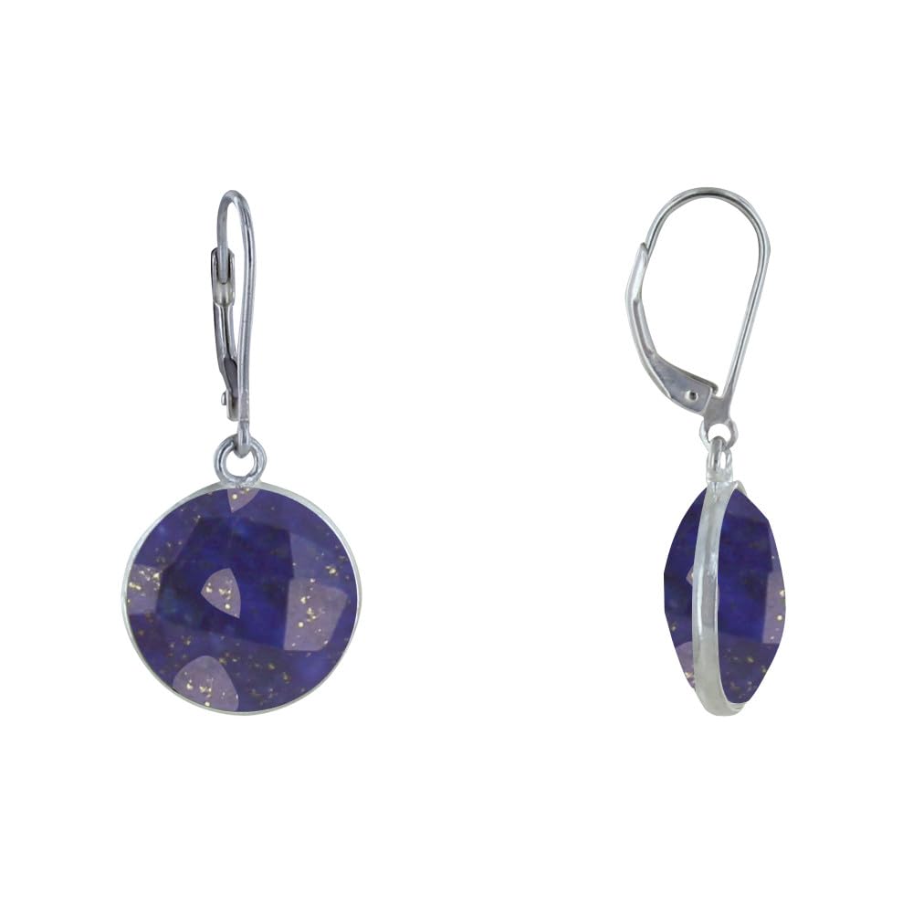 Pendientes de Plata 925 con Disco de Lapislázuli Facetada ideales para sorprender 6