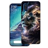 WUACYEAMING Cover per Motorola One Vision,Cover Case in Silicone Trasparente Ultra Sottile e Leggera, Anti Ingiallimento Custodia con Antiurto, Anti-Graffio e Retro TPU-(leone)