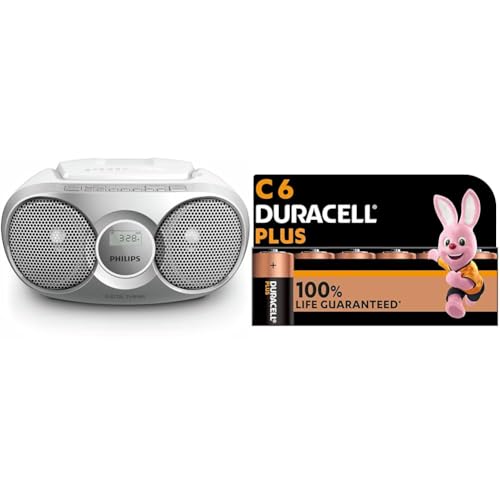 Lecteur CD portable Philips AZ215S radio et piles Duracell C longue durée