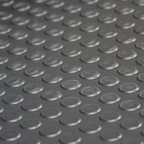 Goodyear Coin-Pattern Rubber Flooring - 3.5Mm X 36" X 6Ft - Black #TOP4