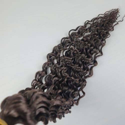 Brown Braiding Hair Pre stretched Boho Braids Prestretched Braiding Hair for Bohemian Hair Ez Braid Micro Braiding Hair Synthetic Curly Deep Wave Braids - Image 6