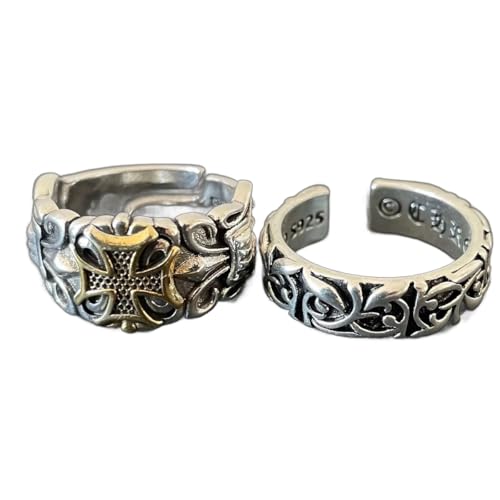 シルバー リング クロス アラベスク ゴールド 指輪 y2k ヴィンテージリング 20号 22号