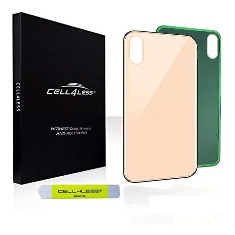 CELL4LESS Back Glass Replacement Compatible with and for The iPhone Xs MAX NO Logo (Gold) Cover