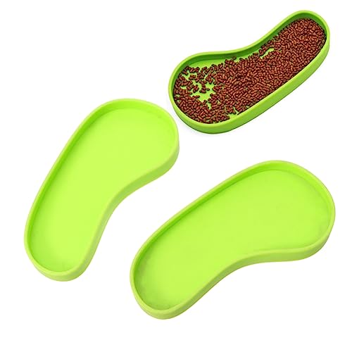 HOLIDYOYO 2Pcs Creative Pet Feeder Water Dish for Tortoise Lizard Spider Durable Feeding Bowl Compact Design for Reptile Daily Use Green