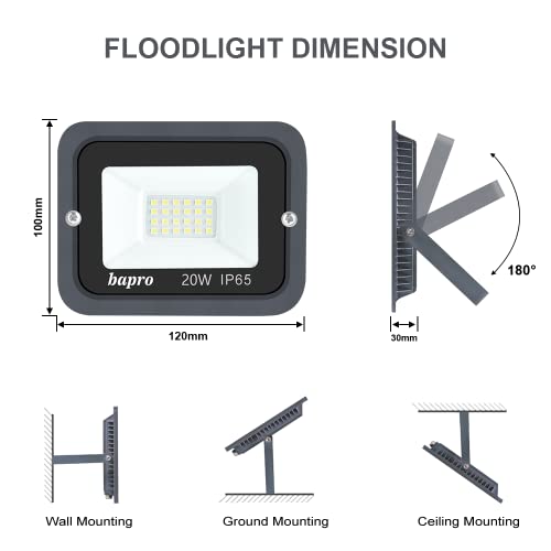 Faretto 20W Fari LED per Esterno 3000K Bianco