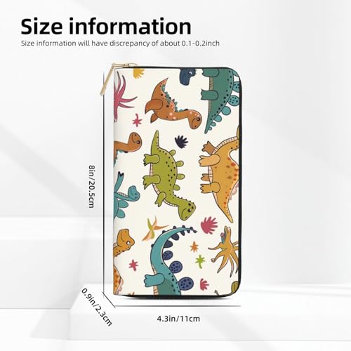 Dinosaur Pattern Printed Long Wallet for Women Men Cute Coin Purse with Card Holder4