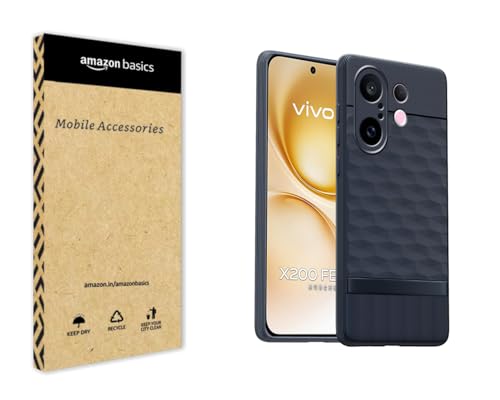 Image of amazon basics TPU Soft Back Cover for Vivo X200 FE 5G | Full Camera Protection | Flexible Shockproof Back Case for Vivo X200 FE 5G (Blue)