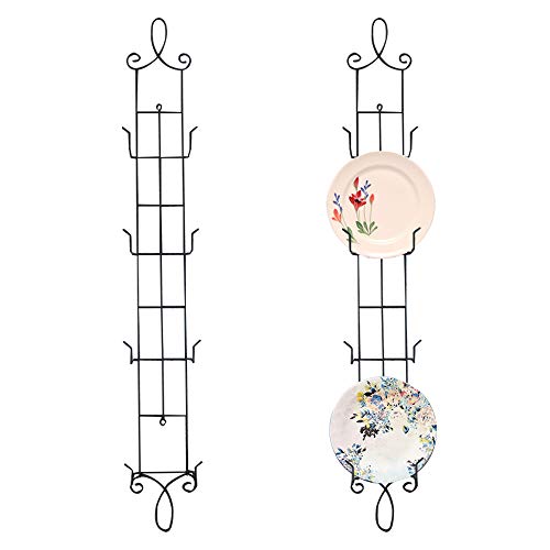 HOHIYA Plate Rack Wall Display Decorative Vertical Stand Metal 4 Tier 42inch Easel
