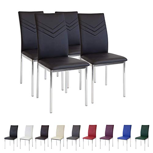 Albatros 2934 Verona Set de 4 sillas de Comedor, Negro