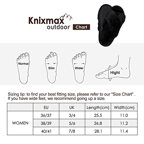 riemot Slippers Women Fluffy Slipper Memory Foam Cross Band Furry Open Toe Ladies Sliders Soft Fur Warm Slip Plush Home Anti-Slide House Shoes for Girls Indoor Outdoor - Image 3