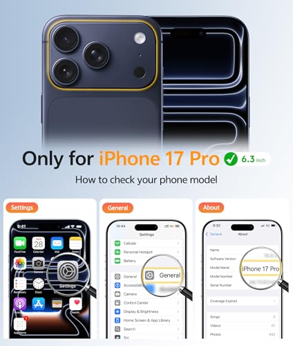 Image of FNTCASE for iPhone 17 Pro Case: [Compatible with Magsafe] Translucent Matte Cases with [Full Camera Protection] [Screen Protector] Military Grade Shockproof Protective Phone Cover - Black Circle