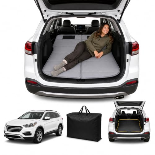 Image of Car Mattress for 2013-2018 Hyundai Santa Fe, Upgraded Non-Inflatable Thickened Foam SUV Car Camping Mattress, Foldable Trunk Sleeping Pad Car Bed Mattress for Road Trips Camping Travel