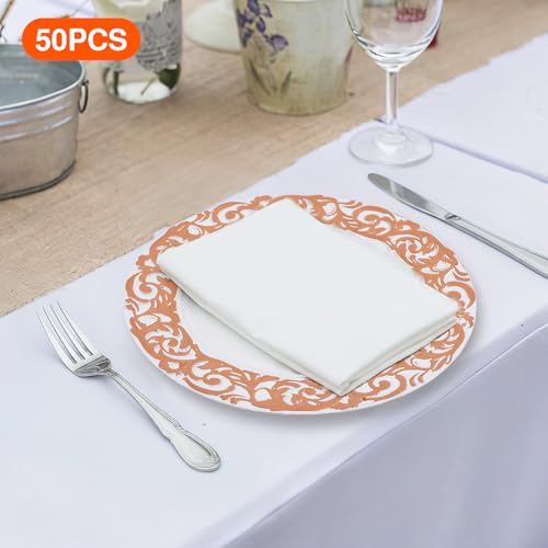 Platos Cargadores Antiguos Plástico Redondo 13 Pulg 50 Pzs miniatura 4