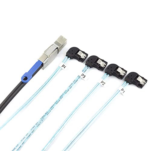 Cable Mini SAS SFF-8644 premium con IC activo a 4 SATA de 3 metros color negro 2