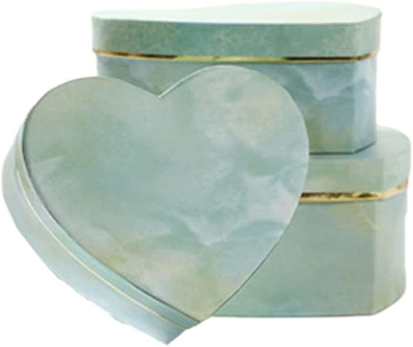 3 Pcs Heart Shaped Gift Box Marble Candy Packing For Case Container Jewelry Necklace Rings Decorative Storage Organizer For Wedding Birthday Marble Gift Box Heart-Shaped Wedding Candy Boxes For Party