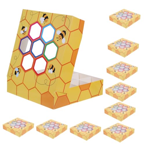 Hemobllo 6pcs Bee-Themed Window Treat Boxes Shower and Birthday Party Favor Candy Boxes for Small Treats Cookies and Functional and Easy to Assemble Paper Storage