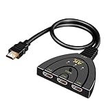 [Commutateur HDMI 3 en 1] Ce commutateur HDMI vous permet de connecter jusqu’à trois appareils HDMI à un seul écran. Avec ses trois entrées, vous pouvez facilement basculer entre les consoles de jeu, les lecteurs Blu-ray et d’autres appareils compatibles. Plus besoin de perdre du temps à débrancher et reconnecter les câbles HDMI. Profitez d’une installation simplifiée et d’un accès instantané à tous vos appareils.