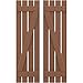 Ekena Millwork ARW102SB415X35BTH Americraft Four 2 Exterior Real Wood Spaced Board-n-Batten Shutters w/Z-Bar (Per Pair), 15 1/2"W x 35"H, Burnt Toffee
