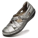 Irrefour Women's Classic Metallic Champagne Genuine Leather Casual Loafer Cute Slip-On Fashion...